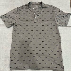 [S]Plyr Logo Printed All Over Men's Gray Polo Shirt